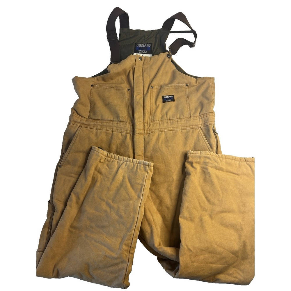 Vtg Walls Blizzard Pruf Canvas Insulated Overalls Men‎ XL Brown Work Outdoor